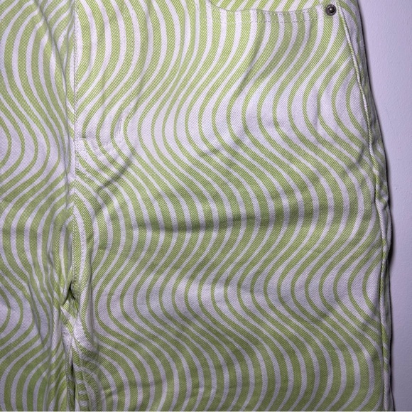 Simons Twik women’s Green psychadelic stripes Straight Leg denim jeans in 29 - Picture 3 of 8